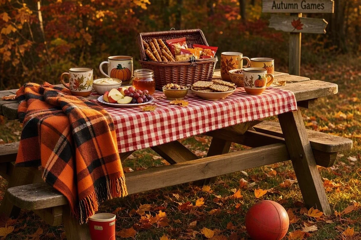 A family enjoying snacks during a break from outdoor games.