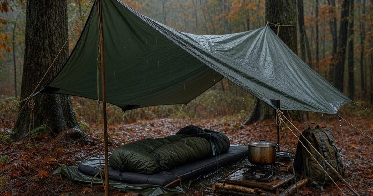 The Easy Tarp Trick: Creating a Dry Fall Camping Base Without the Fuss