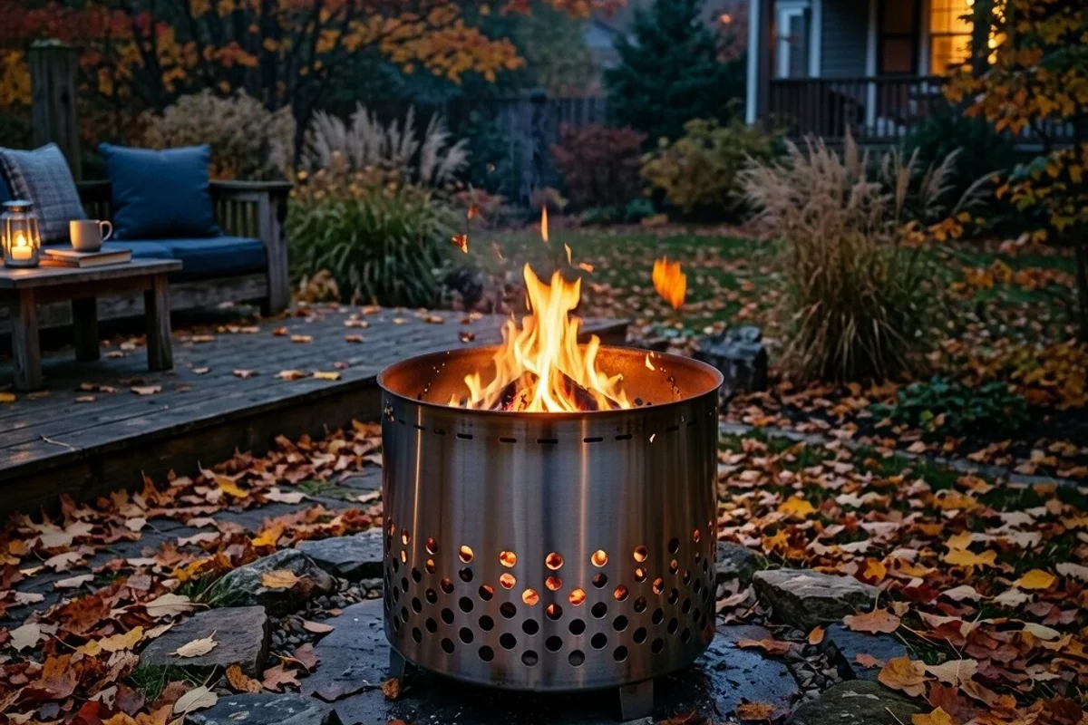 Solo Stove Bonfire 2.0 in a backyard setting